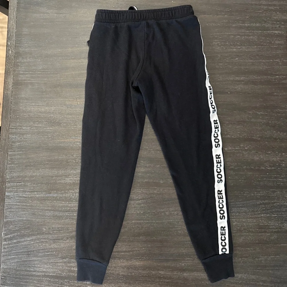 Justice Active Girls 7 Black Soccer Sweatpant Joggers